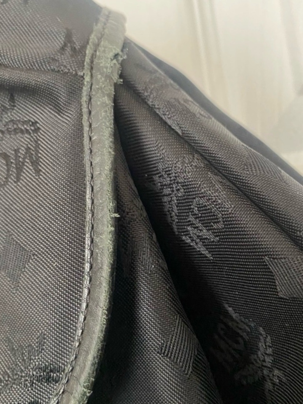 MCM Vintage Black Nylon Logo Backpack with Gold Plaque and Buckles - Picture 6 of 6